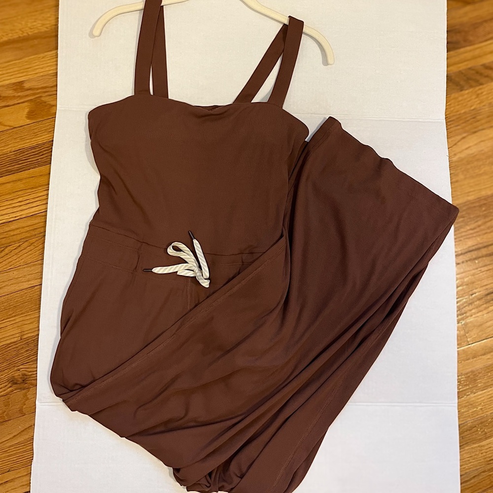 Vuori Pose Jumpsuit in Hazelnut